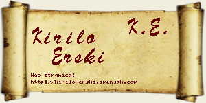 Kirilo Erski vizit kartica